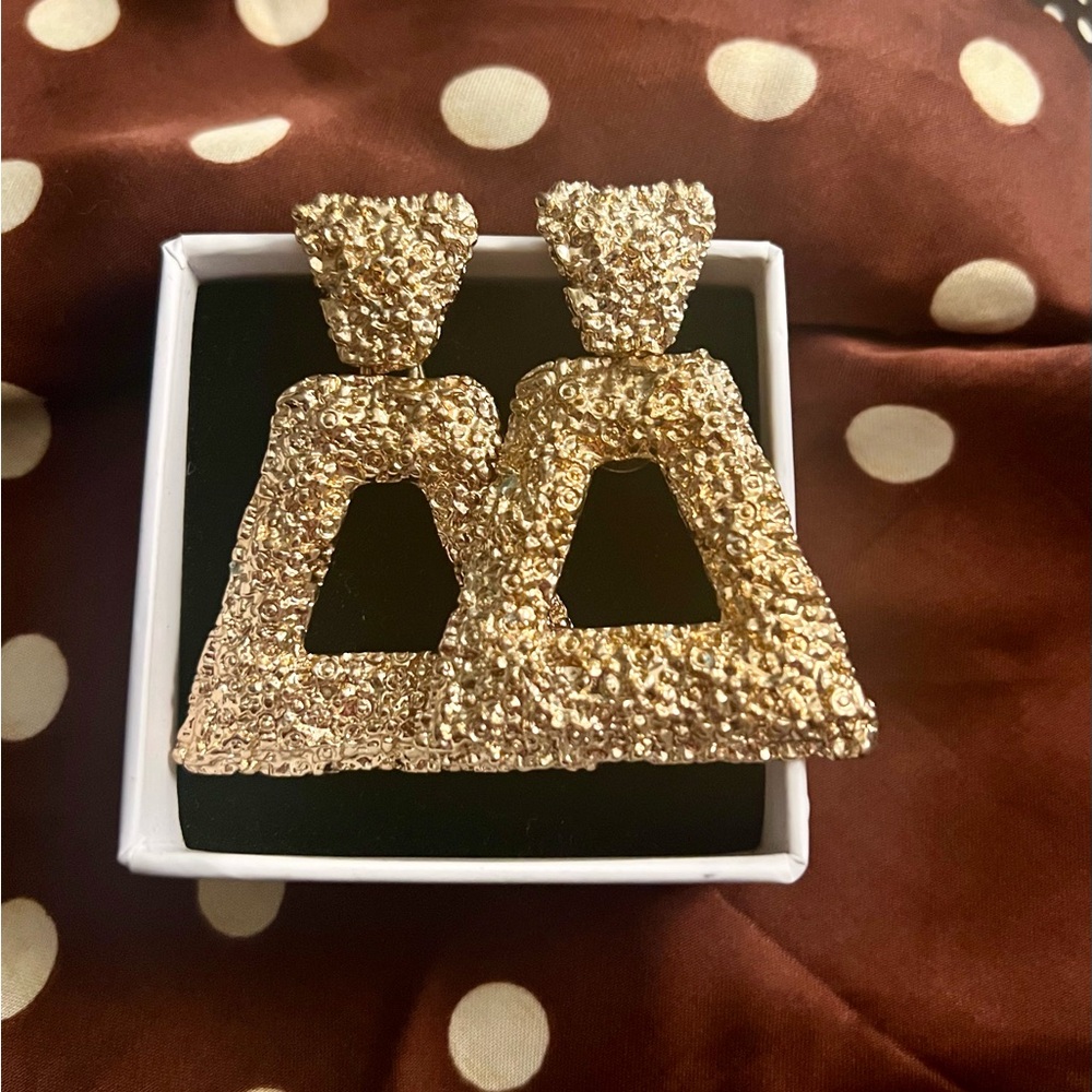Zara Gold Statement Earrings